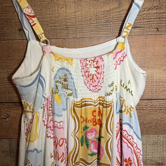 Paper Heart Les Citrons Maxi Dress Small Linen Coastal Chic Amalfi Euro Summer - Picture 6 of 12